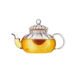 600ml Transparent borosilicate glass teapot/durable glass tea set