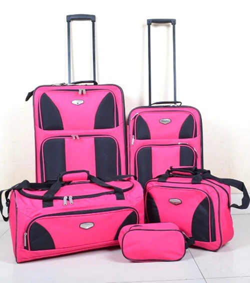 
 5 шт. розовая деловая и дорожная сумка на колесиках  