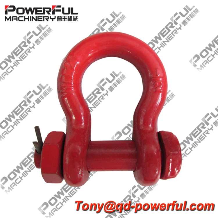 US Type G2130 Drop Forged Zinc Plated Electric Galvanized Bolt Type Safety Anchor Bow Shackle