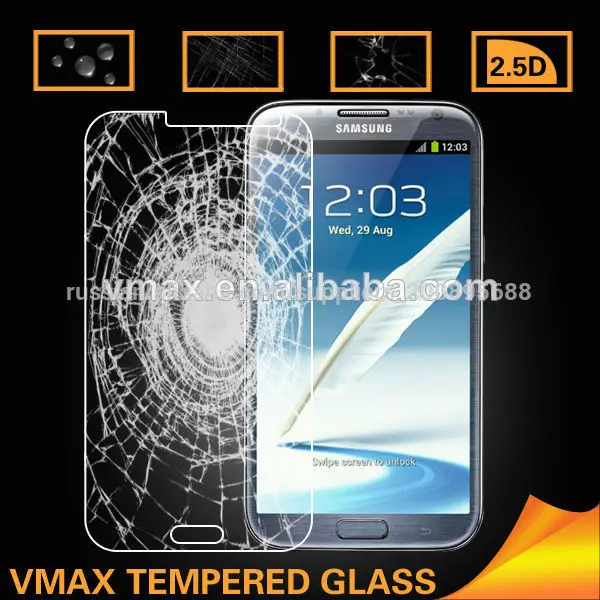низкая цена 0.26mm борьбе сломанной закаленное стекло экрана пленка для samsung галактики note2 цвет/odm службы