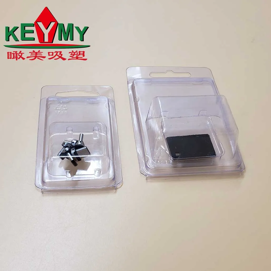 Custom plastic clear blister clamshell for metal parts in Shenzhen