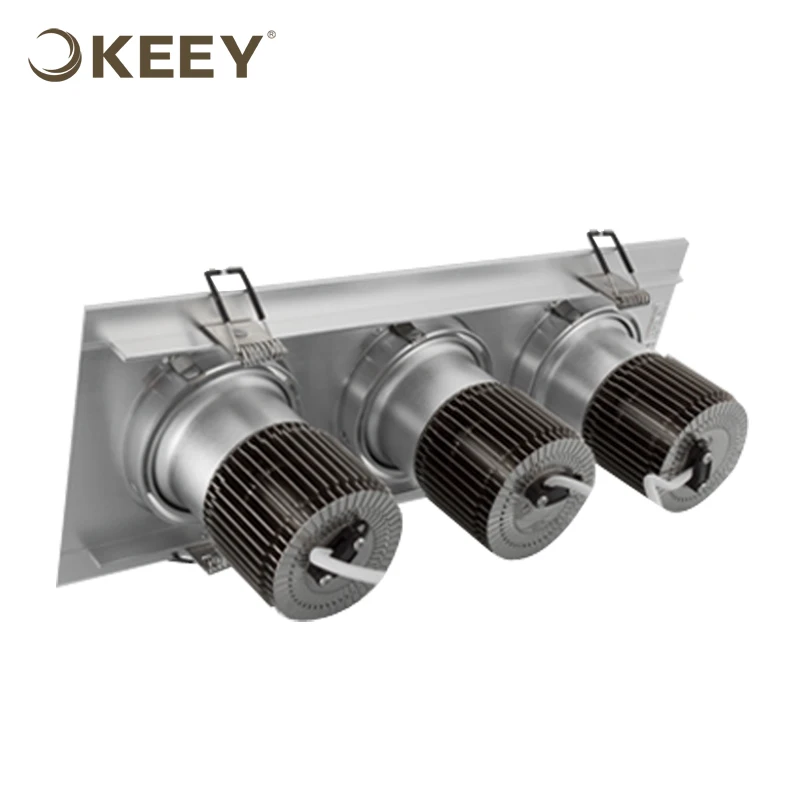 2019 ключ triplehead светодиодный растовый светильник 30 Вт матовый серебристый светодиодный растовый светильник светодиодной осветительной панели для использования в помещениях GS602-3