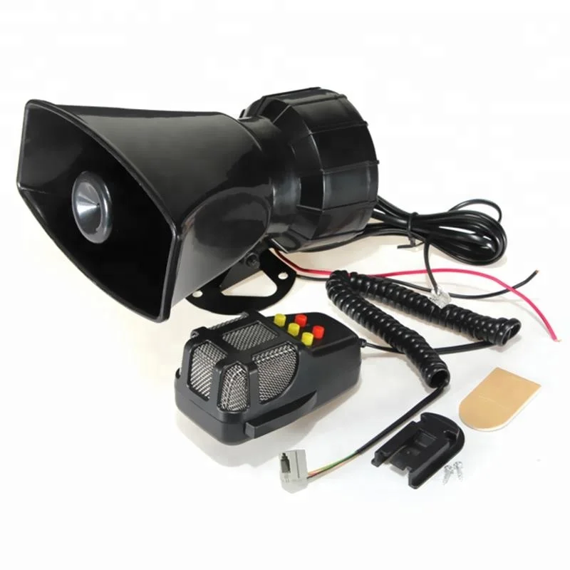 Hot 50W 12V 5Sounds Car Van Truck Speaker Loud Siren Horn 105db With MIC