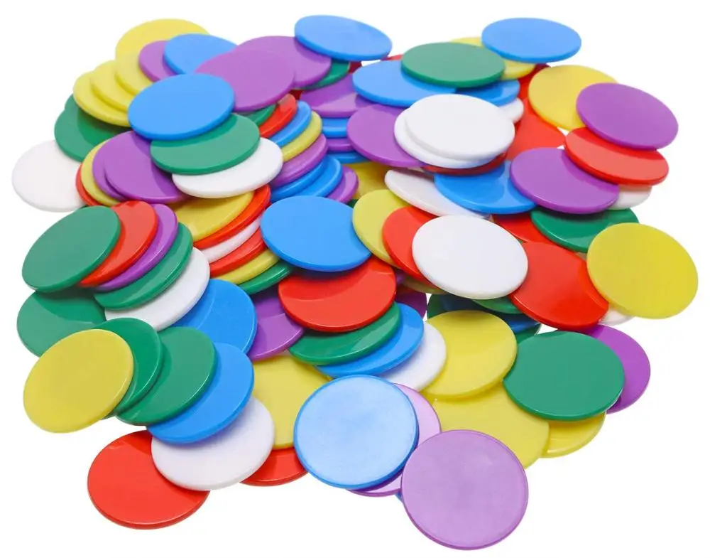 Plastic Learning Counters Disks Markers for Math Practice and Poker Chips Game Tokens with Storage Box