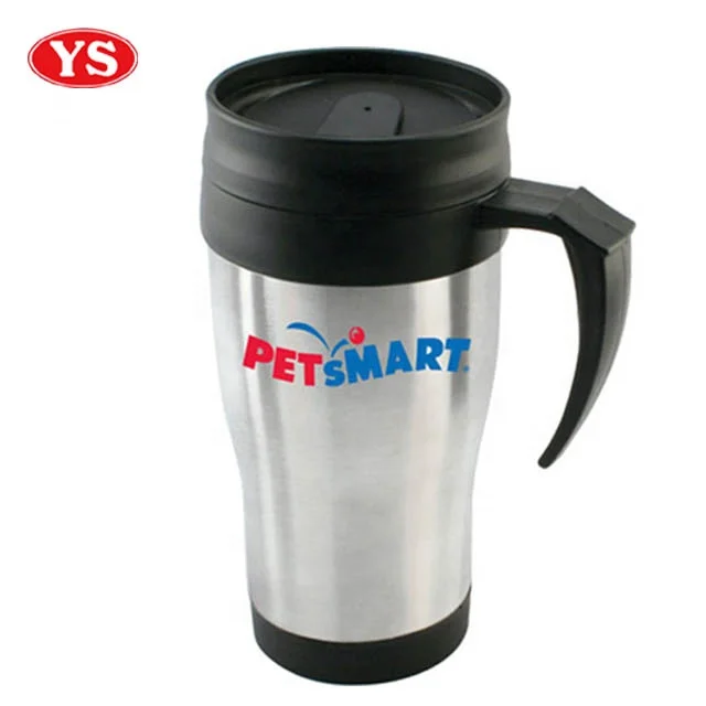 14oz SS thermos auto travel mug with handle