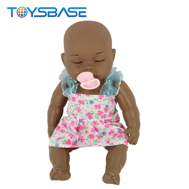 Wholesale Black Dolls - 12 Inch Fashion Real Plastic Silicone Baby Black Doll