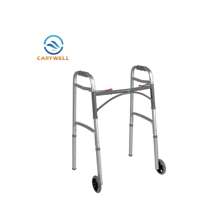 Aluminum Two Button Orthopedic Folding Walker For Elder
