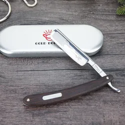 Gold Dollar Razor Suit Cut Shaving Throat Carbon Steel Barber Sharpen Shave Wooden Handle Safty Shaver Straight Razor For Man
