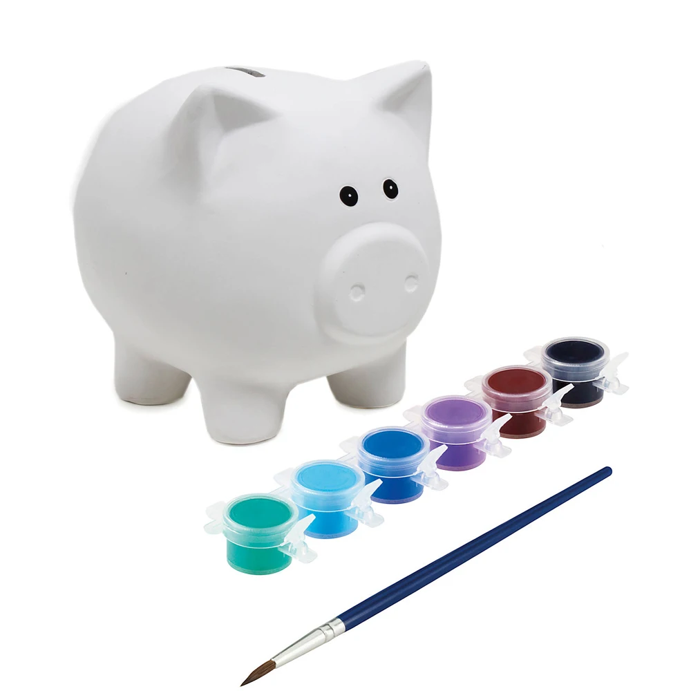 9pkg lovely Kids DIY painting white ceramic piggy bank