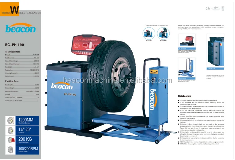 
the popular BC-PH190 truck wheel balancer tyre used by manufacturer 