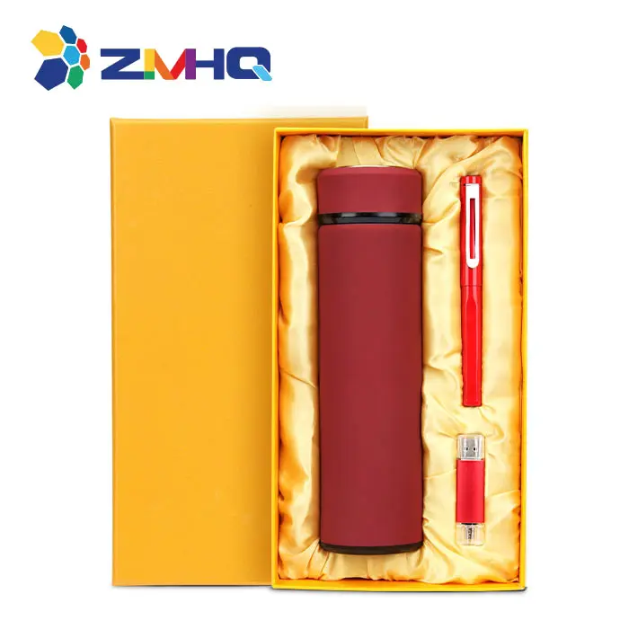 USB флэш-знак ручка с вакуумной изоляцией бутылка подарочный набор