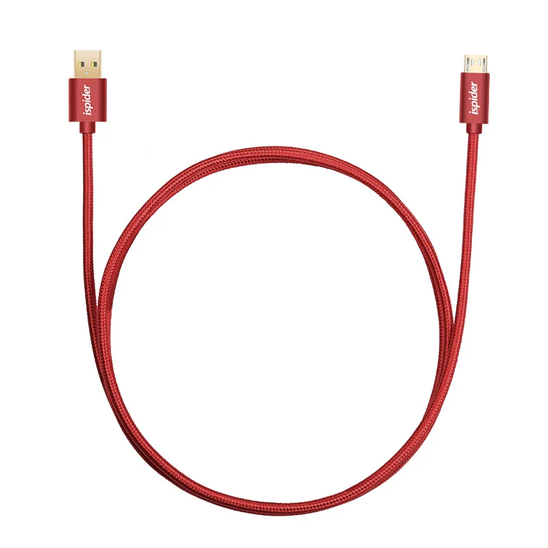 Ipider качество нейлоновый плетеный кабель usb быстрое зарядное устройство мобильного телефона кабель