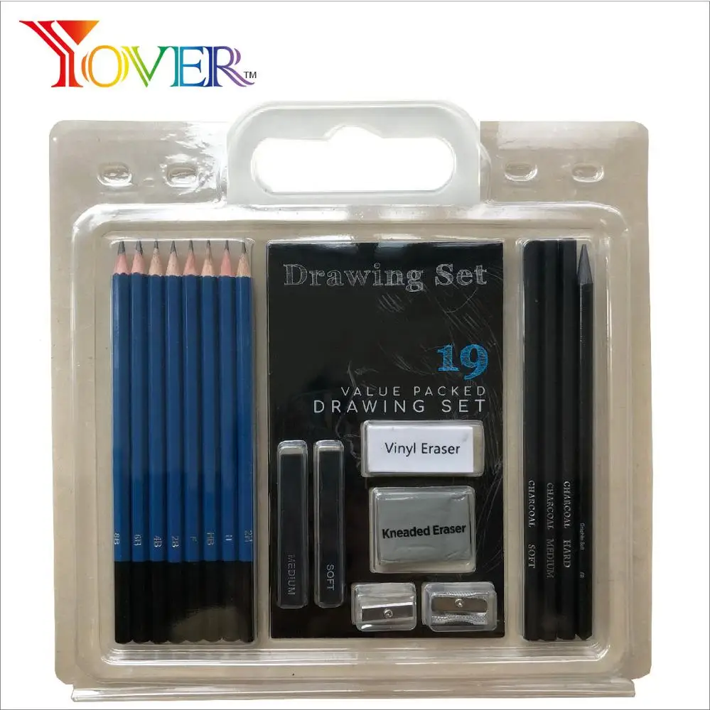 18pcs Graphite Pencil and Sketching Pencil Kit in Clamshell Case