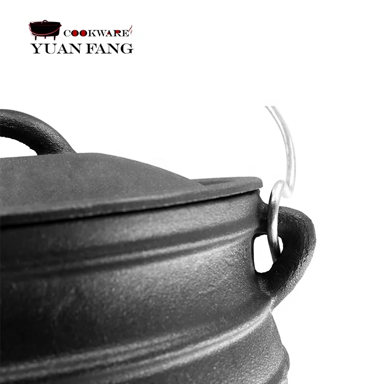 High Quality 11/14/24/26/30/32CM Camping Cookware Cast Iron Potjie South African Pot With Legs Cast Iron Cauldron