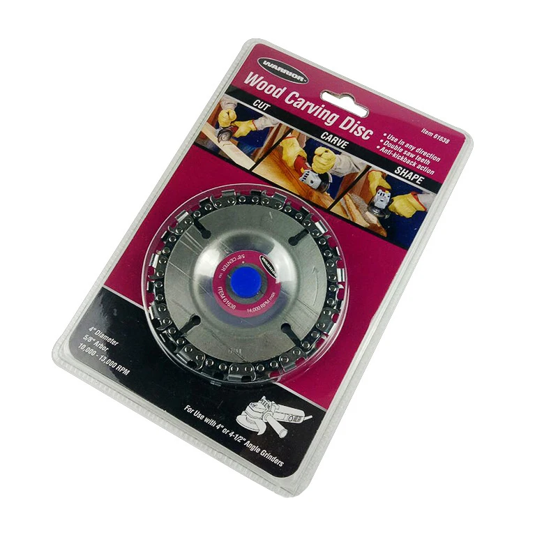 Резьба по дереву диска 4 дюйма угловая шлифовальная машина цепи диск двойной зубьев пилы для аксессуары