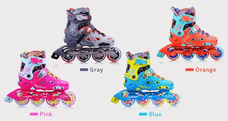 Customize adult teenager and junior aluminum frame flashing wheels inline skates