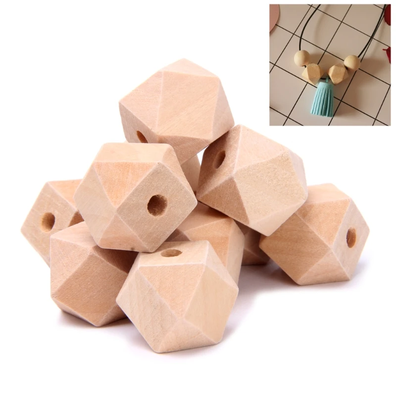 DIY wooden Geometric Spacer Bead Eco-Friendly Natural Wood Beads Lead-Free Balls