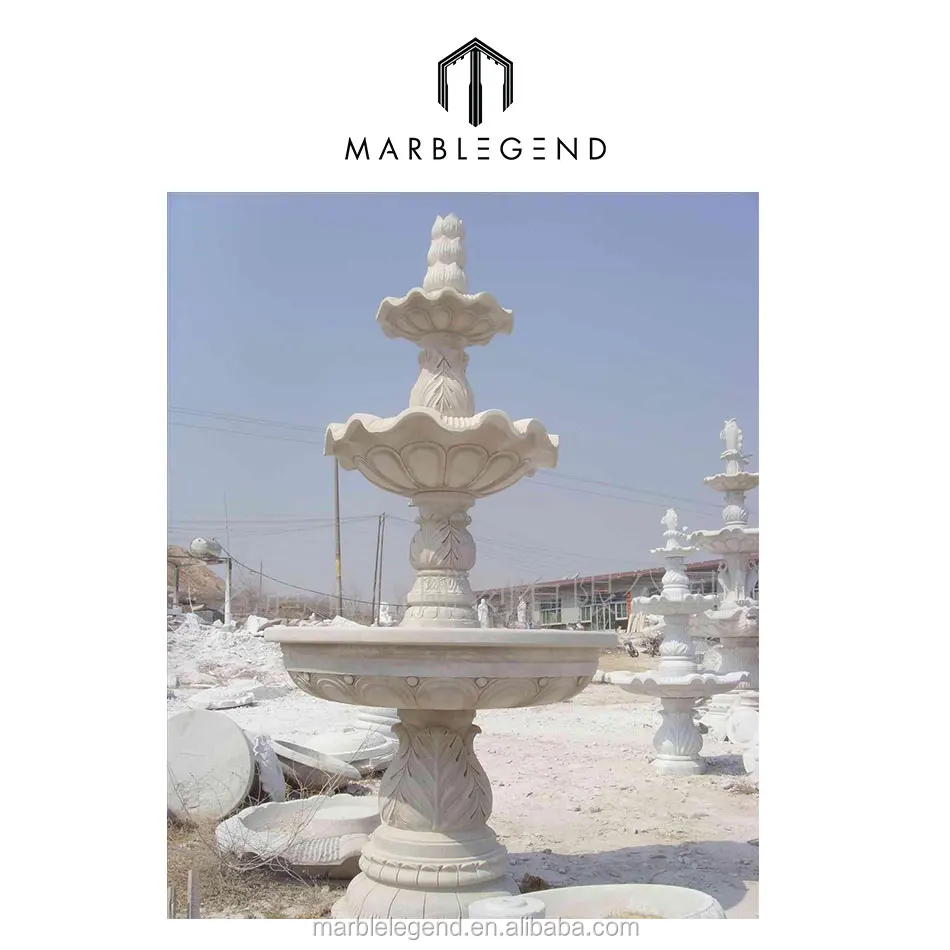 Natural stone carved decorative garden waterfall