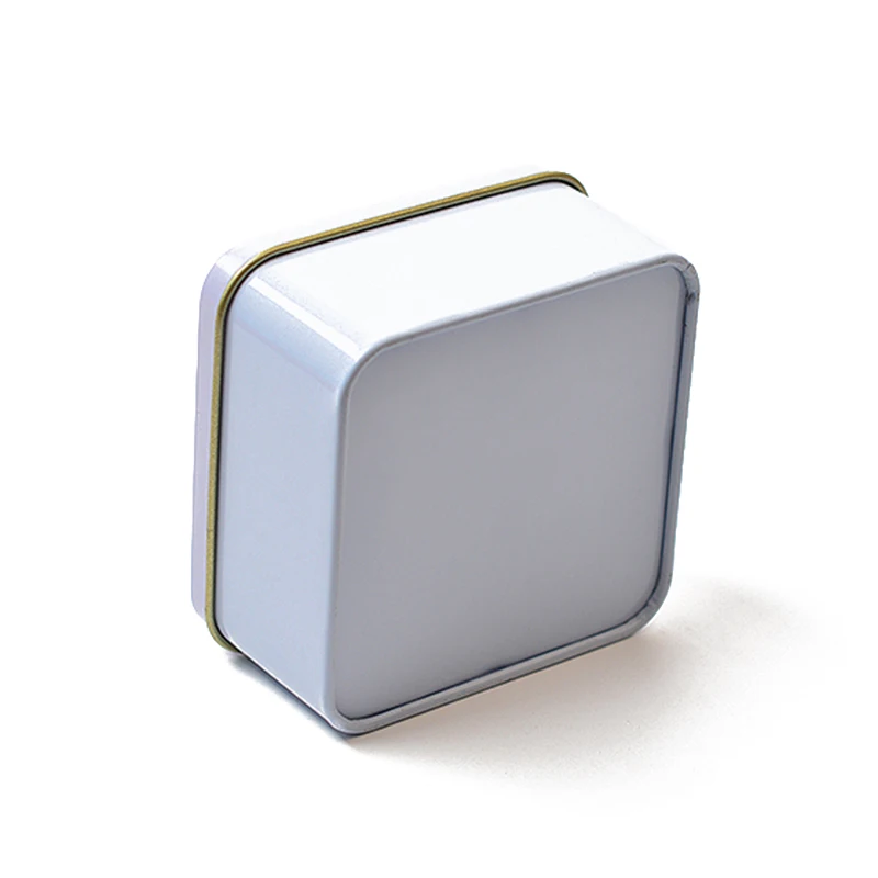 Жестяные банки с индивидуальным логотипом, оптовая продажа, пустые металлические банки 3,35x3,35x1,75 дюймов, квадратные жестяные банки с OEM