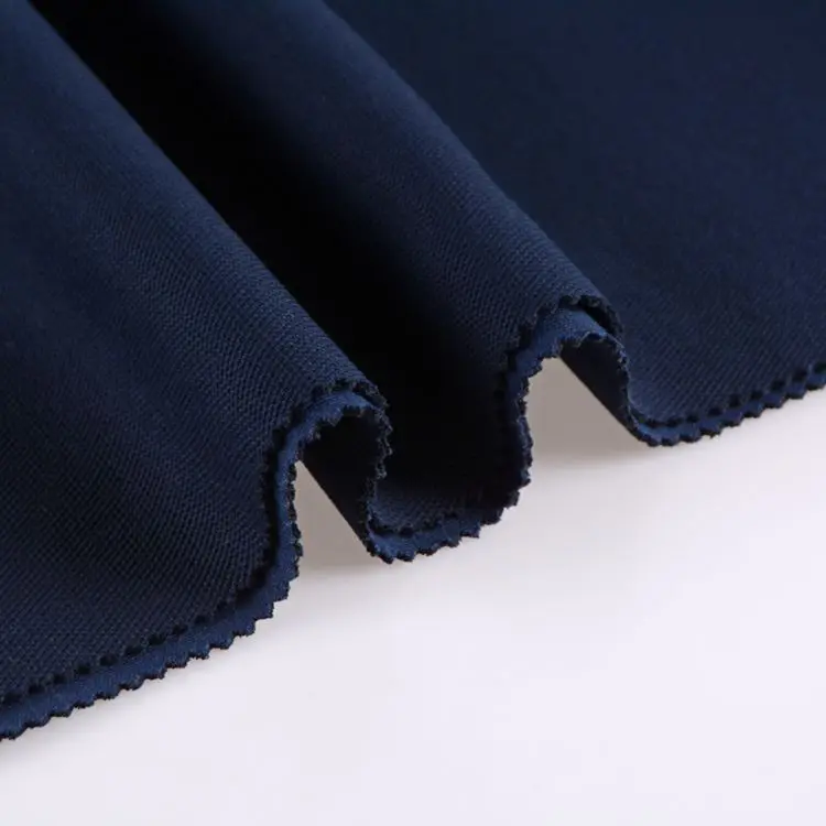
one side plain another side pique 72% polyester 22% rayon 6% spandex scuba knitted fabric for garments 