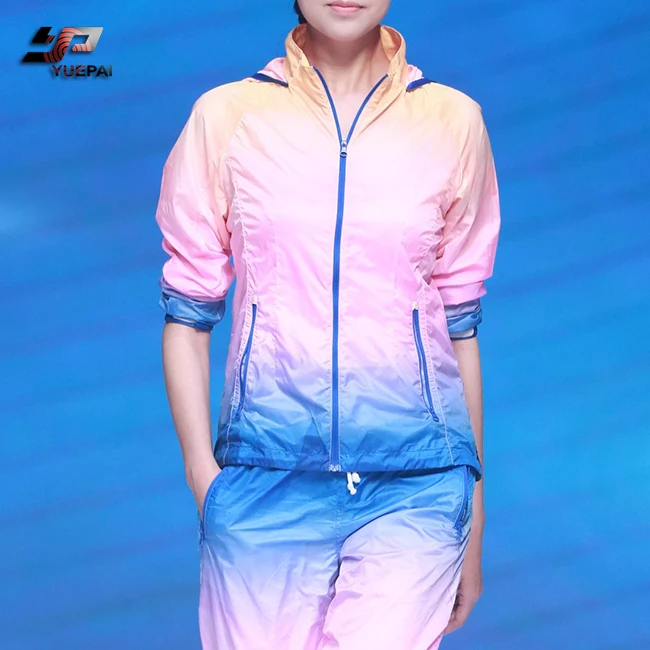 
100% polyester sport jackets women runner windbreaker design your own hiking clothing 