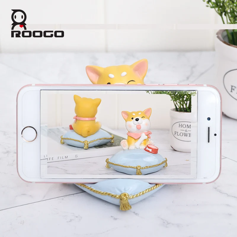 Roogo Resin Puppy Desk Phone Stand Dog Cat Shape Mobile Holder