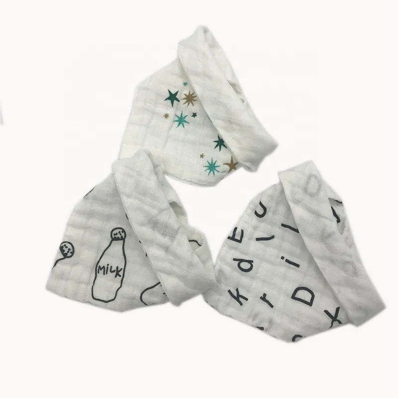 
China manufacturer wholesale unisex baby muslin bandana bibs muslin baby bibs 