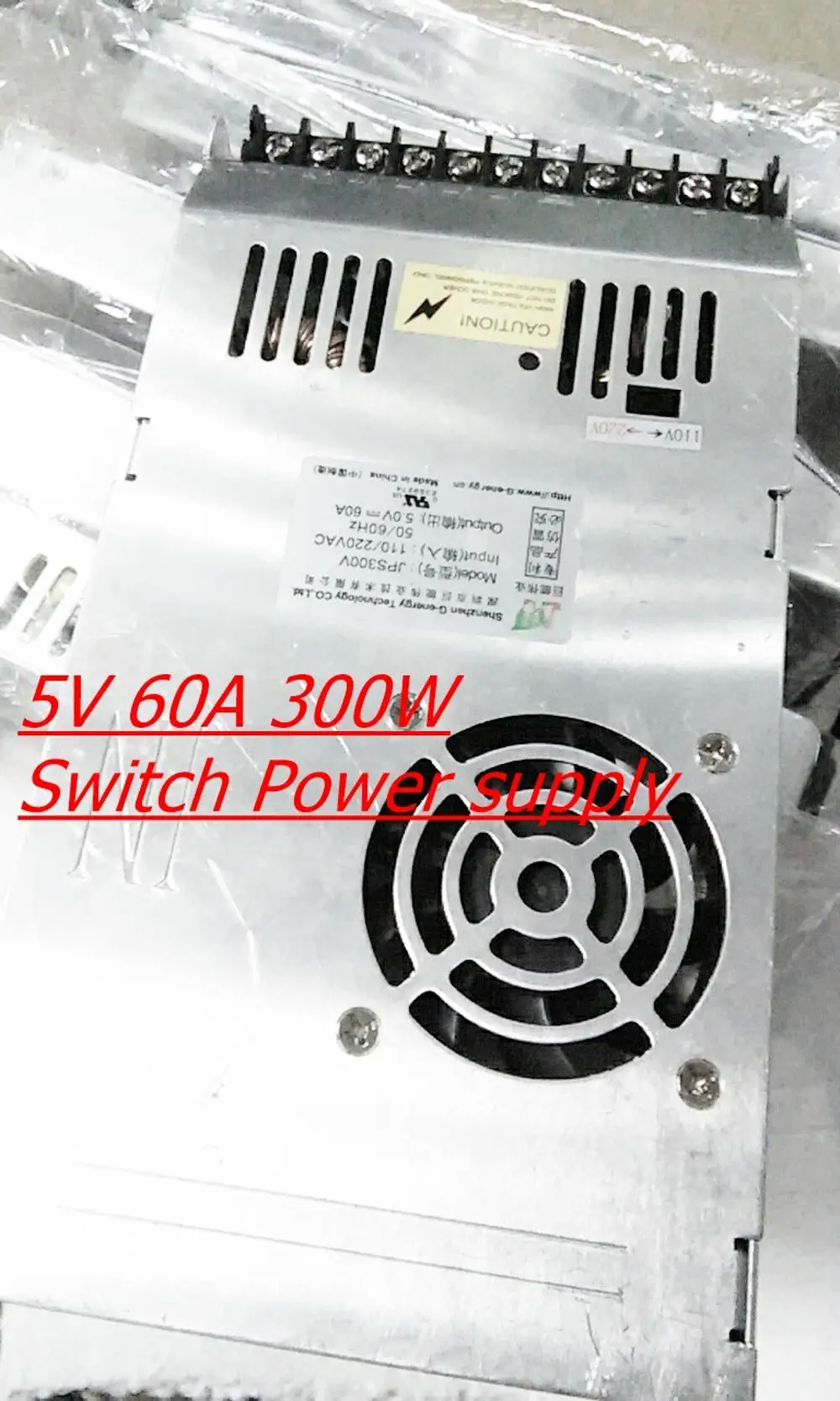 High power supply 300W 5v 60 A constant voltage Specialized for led display with CE approval