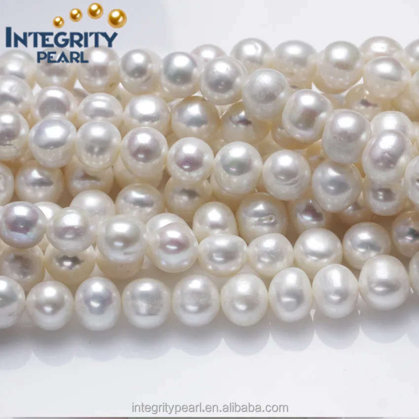 10 мм Оптовая Продажа свежей воды perlas возле круглого большого размера с большими отверстиями, кулоны А-натуральным жемчугом ожерелье из пресноводного культивированного по оптовым ценам строка strand бусины
