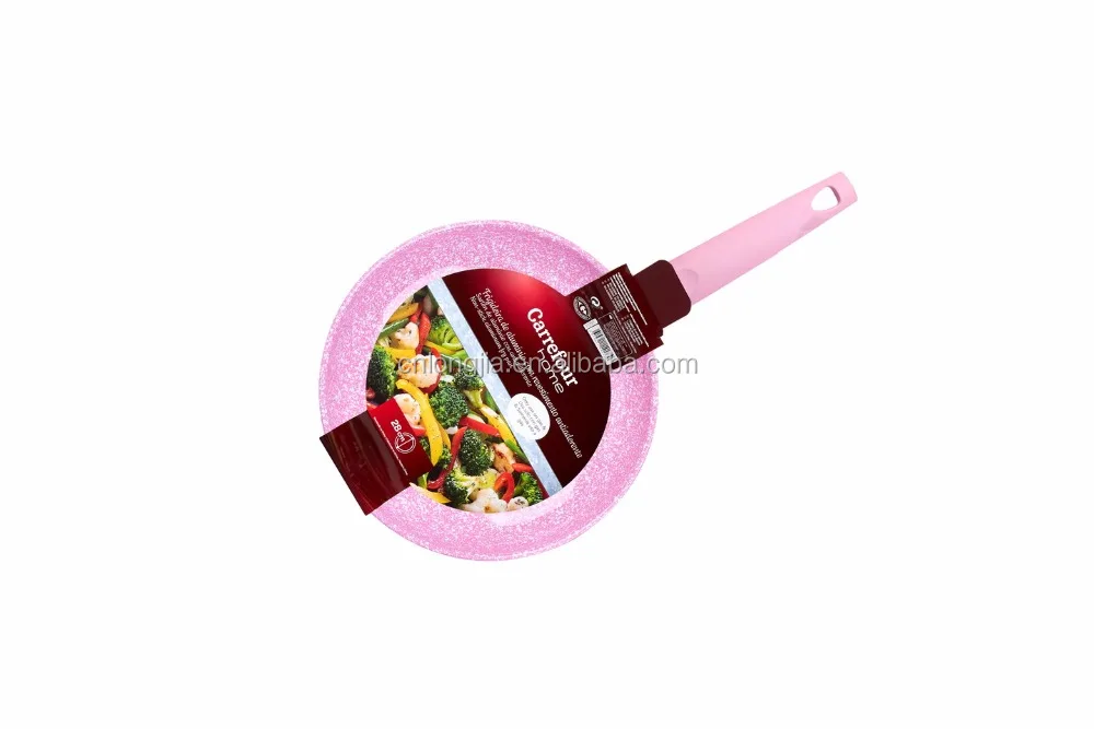 
High quality marble non stick fry pan, black, soft touch handle, spiral bottom, rolled edge, passed for USA market 