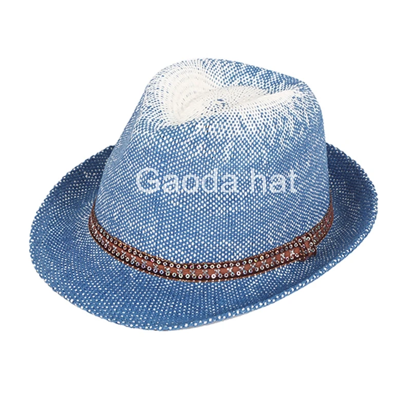 blue fedora wholesale 2 tone hats men and women