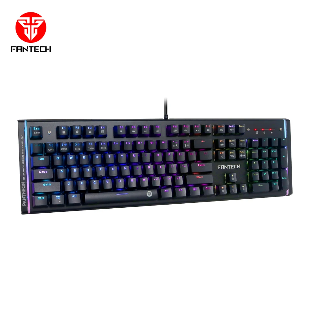 
Fantech Mechanical RGB Keyboard Spanish Layout Multimedia Keyboard With Blue Mechanical Switch Waterproof Keyboard 