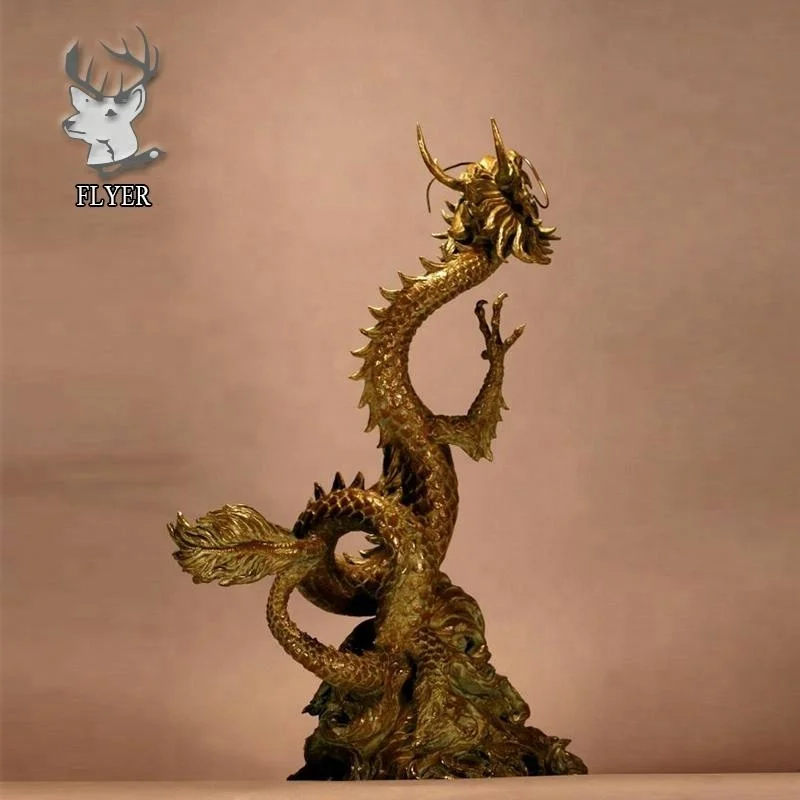 Large outdoor animal dragon sculpture modern hand  metal casting large brass dragon statue