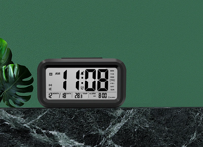 2020 New Large LED Digital Alarm Clock Backlight Snooze Mute Calendar Desktop Electronic Backlight Table Clocks Desktop Clocks