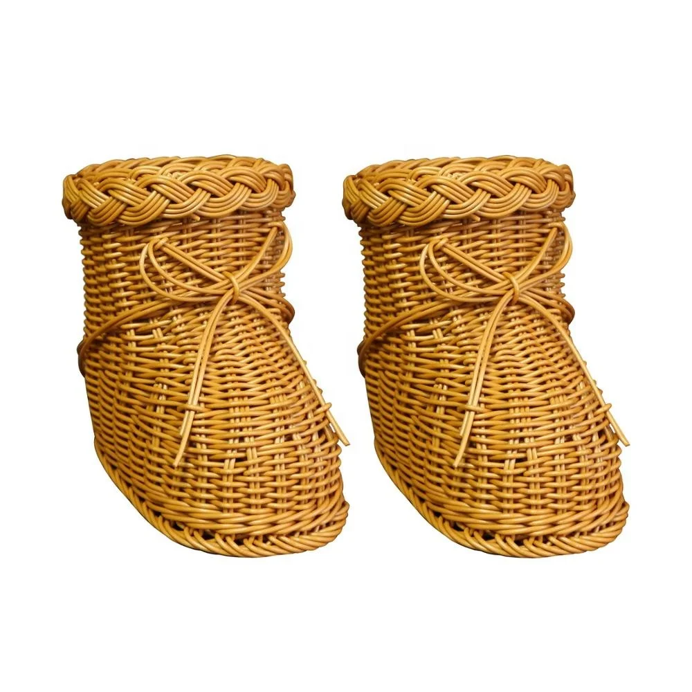 
Boot Shape Rattan Vase for Home, Office, Garden, Christmas, New Year, Festival, Party, Wedding Decor 