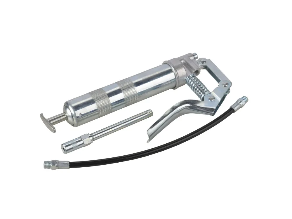
3oz 2-Way Loading Mini Pistol Grip Grease Gun with Jaws Hydraulic Coupler and Extension Pipe 