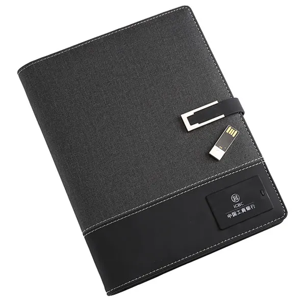 
planner diary notebook with power bank and usb flash drive 