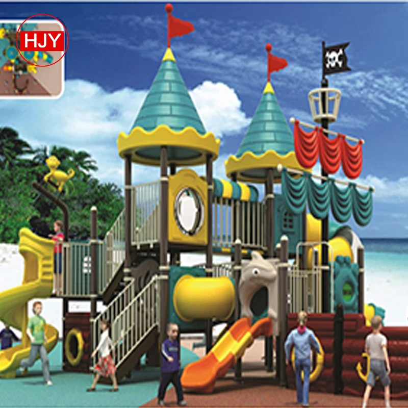 wholesale custom kindergarten children plastic slide with swing