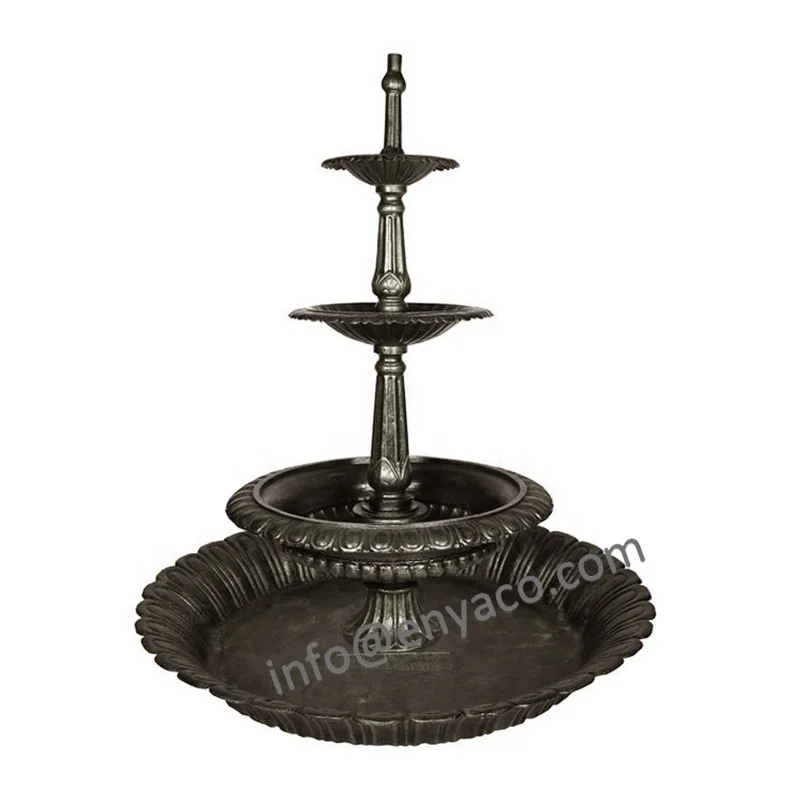 3 Tier Patio Backyard Iron Casting Other Garden Ornaments & Water Features Standing Fountain for Outdoor