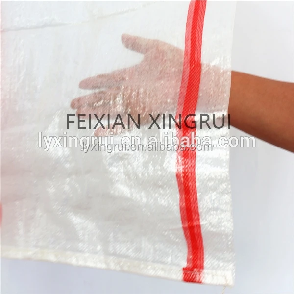 100% virgin 25kg 50kg PP woven transparent food packaging bags rice sack grain sack for sale