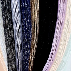 95% Nylon with metallic lurex yarn tulle mesh very shiny Fabric