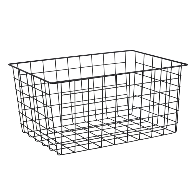 
Large size rectangle metal iron kitchen wire display basket for home storage 