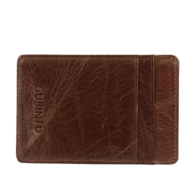 
Customized leather slim mini rfid card holder 
