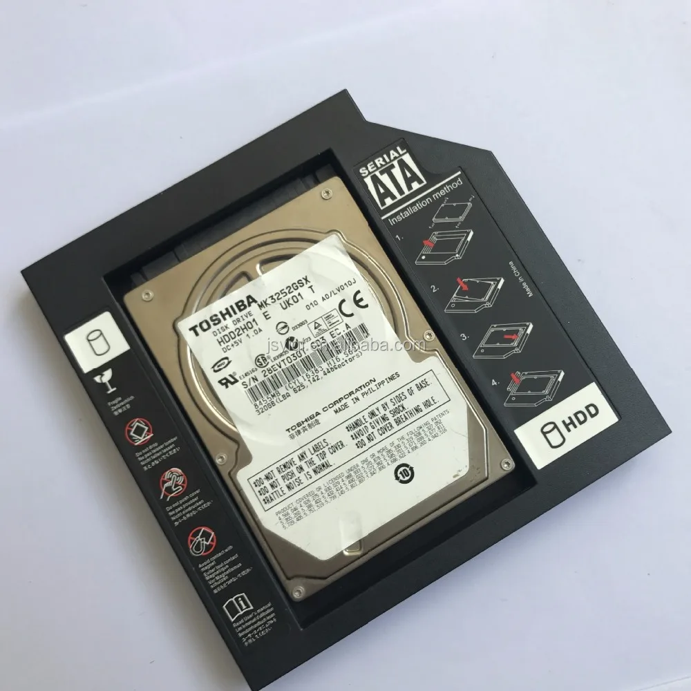 
SATA Second Hard Drive Caddy HDD bracket Case HDD carrier 2 HDD/SSD Caddy Adapter for notebook SATA 9.5 mm drive bay CD/DVD 