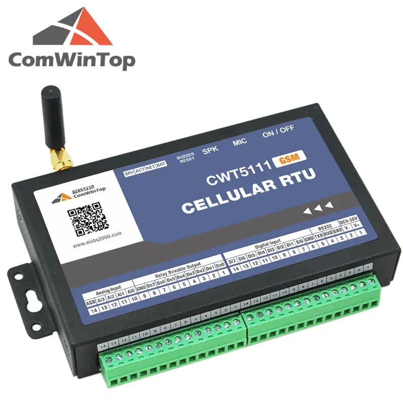 CWT5111 8DI 8DO 4AI RS232 USB web cloud server to record gsm gprs data logger, gsm remote module