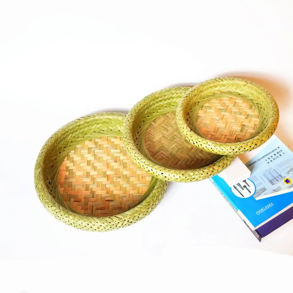 
Eco-friendly Natural Manual Bound Bamboo Sieve Bamboo Basket Bamboo Food Basket 
