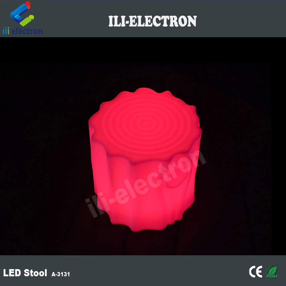 Round Seat illuminated plastic led Bar Stool