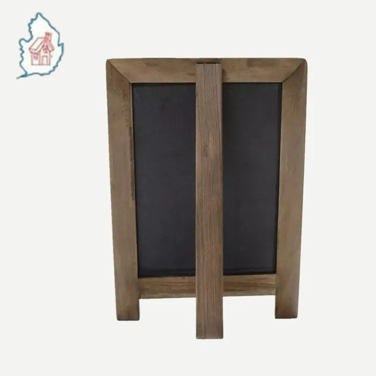 Antique Wooden Framed Standing Chalkboard Sign with wood stand and chain