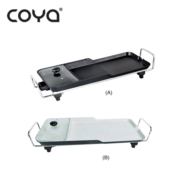 New Model Non-Stick Coating Electric Bbq Grill Fry Pan With Hot Pot