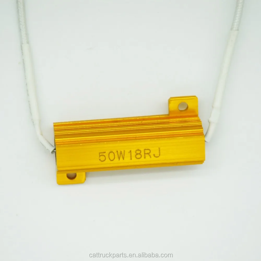 
50W 18RJ Resistors Variable Gold Aluminum Housed Wirewound Resistor 